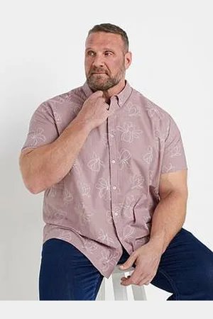 BAD RHINO Linear Floral Slub Short Sleeve Shirt