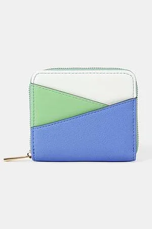 Accessorize Diagonal Colourblock Purse - Blue/