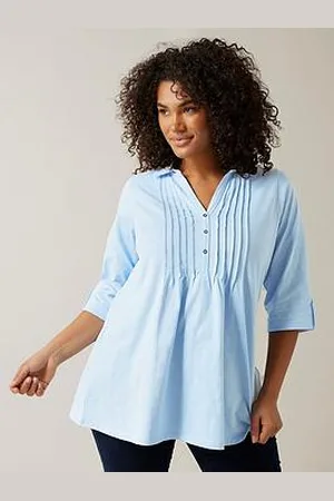 Evans Pintuck Slub Henley Top