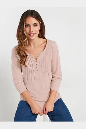 Long Tall Sally Tall Pintuck Henley Top