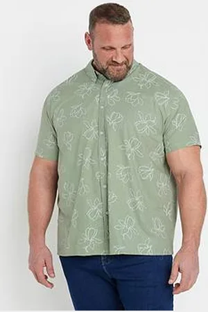 BAD RHINO Linear Floral Slub Short Sleeve Shirt