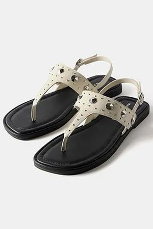 mint&berry Studded Sling Back Flat Sandals