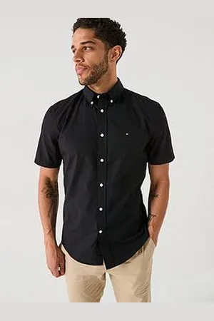 Tommy Hilfiger Flex Poplin Solid Short Sleeve Shirt