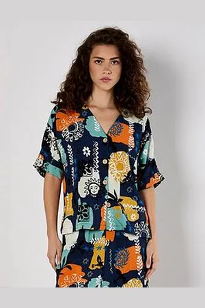 Apricot Sun & Colour Print - V-Nk Top