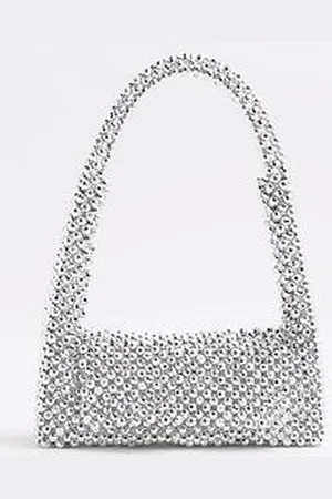 River Island Beaded Metallic Clutch Bag