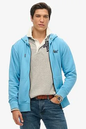 Superdry Essential Logo Washed Zip Through Hoodie