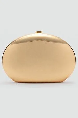 MANGO Metallic Clutch Handbag