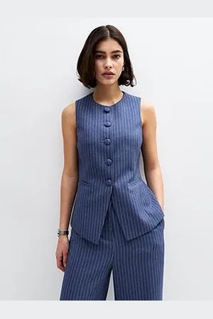 New Look Pinstripe Longline Waistcoat