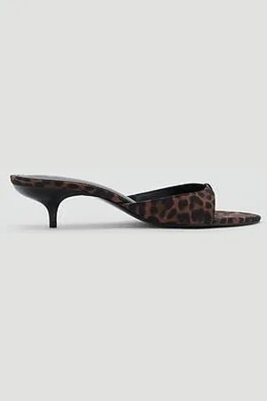 MANGO Leopard-Print Kitten-Heel Sandals