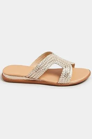 Yours Extra Wide Fit Woven Wedge Mule Sandals