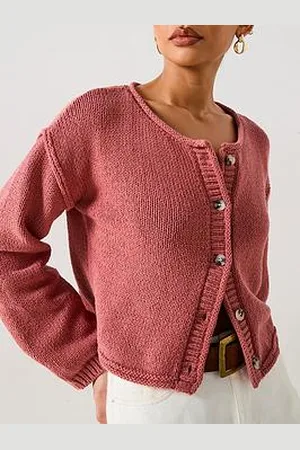 Very Cotton Rich Rolled Edge Short Cardigan