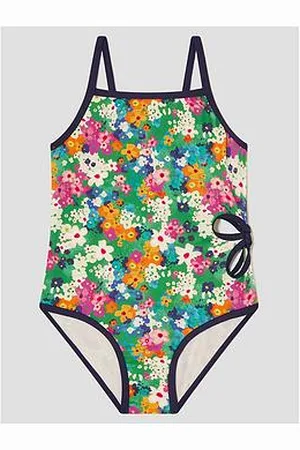 Monsoon Girls Floral Print Cut-Out Swimsuit