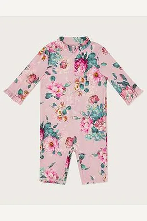 Monsoon Baby Girls Floral Upf 50 Full Length Swimsuit