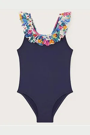 Monsoon Girls Floral Frill Swimsuit