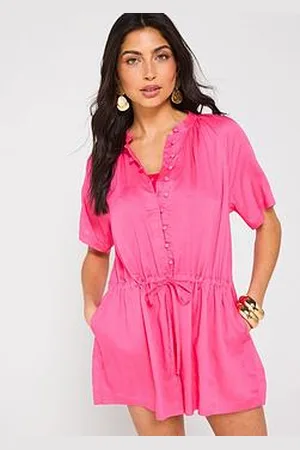 Very Button Front Floaty Beach Playsuit
