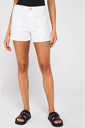 Very Denim Cutwork Embroidery Shorts