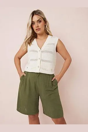 Yours Curve Linen Bermuda Short