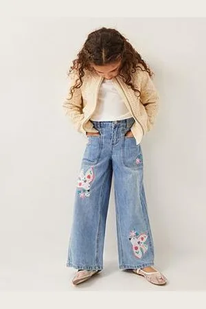 Monsoon Girls Dove Applique Denim Jeans