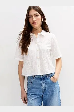 New Look Floral Jacquard Embroidered Short Sleeve Shirt