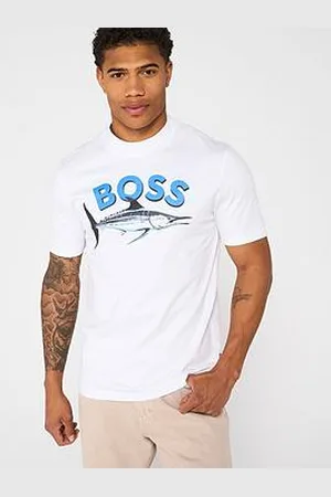 HUGO BOSS Fish Logo T-Shirt - White/