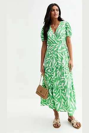 New Look Floral Print Wrap Midi Dress