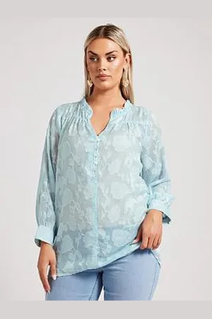 Yours Curve Floral Burn Out Jacquard Blouse