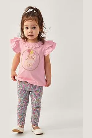 Monsoon Baby Girls Bunny T-Shirt And Floral Leggings Set