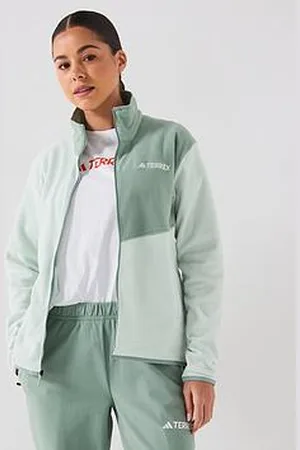 adidas Womens Mountain Full Zip Fleece - Green