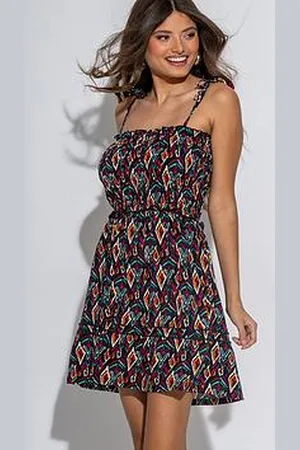 Pour Moi Strapless Shirred Bodice Frill Beach Dress