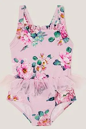 Monsoon Baby Girls Peony Print Tutu Swimsuit