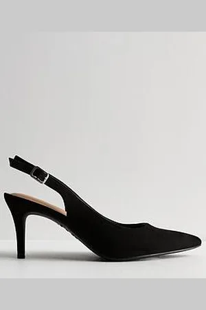 New Look Suedette Slingback Stiletto Heel Court Shoes