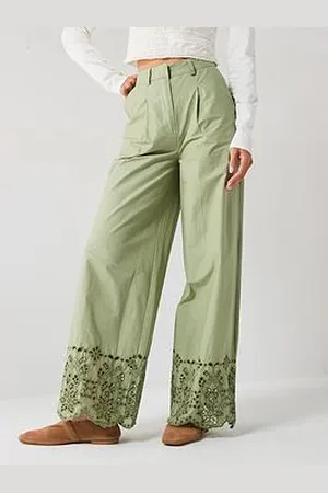 Very Broderie Wide Leg Trousers