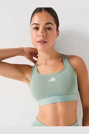 adidas Womens Training Pwrct Mid Sports Bra - Green