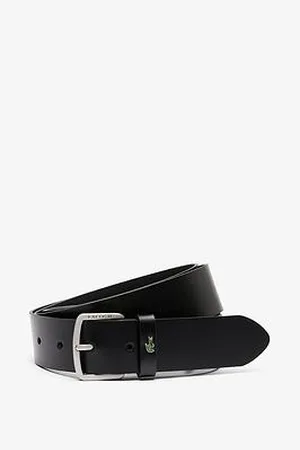 Lacoste Leather Belt With Metal Croc