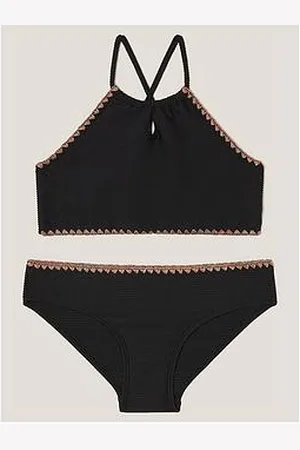 Monsoon Girls Rainbow Stitch Ribbed Swimsuit