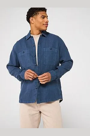 HUGO BOSS Locky Linen Double Pocket Shirt - Dark Blue