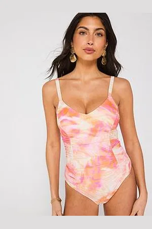 Very Ruched Detail Printed Swimsuit