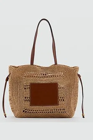 MANGO Natural Fibre Shopper Bag