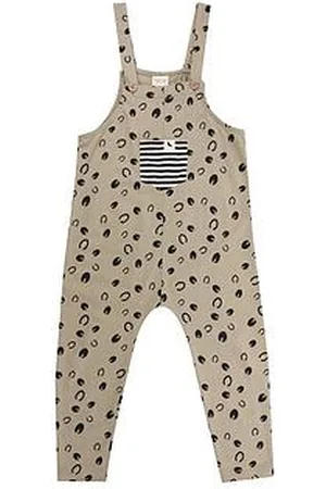 TURTLEDOVE Kids Clip Clop Dungarees - Stone