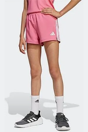 adidas Junior Girls Train Essentials 3 Stripe Shorts - Pink