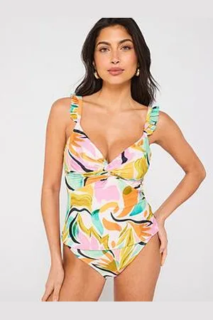 Very Shape Enhancing Frill Shoulder Twist Tankini Top