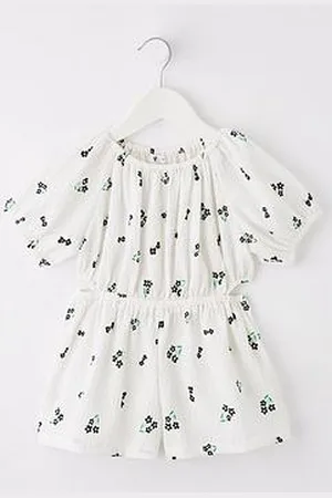 Very Girls Textured Floral Playsuit