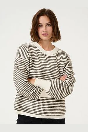 Kaffe Ellery Striped Pullover - Green