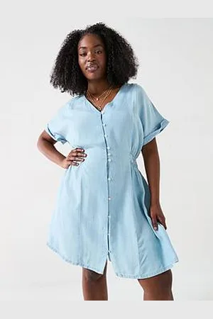 Very Waist Detail Soft Denim Mini Dress