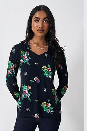 J.Crew Long Sleeve V Neck Floral Top