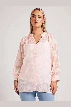 Yours Curve Jacquard Burn Out Blouse