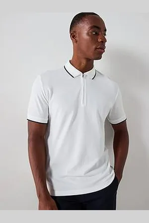 SELECTED Short Sleeve Zip Polo Shirt