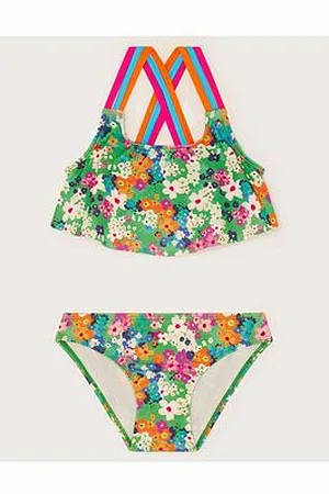 Monsoon Girls Ditsy Floral Frill Bikini Set