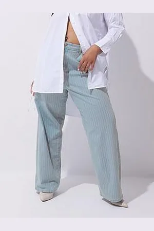 Yours Curve Pinstripe Stretch Jean