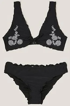 Monsoon Girls Embroidered Frill Bikini Set